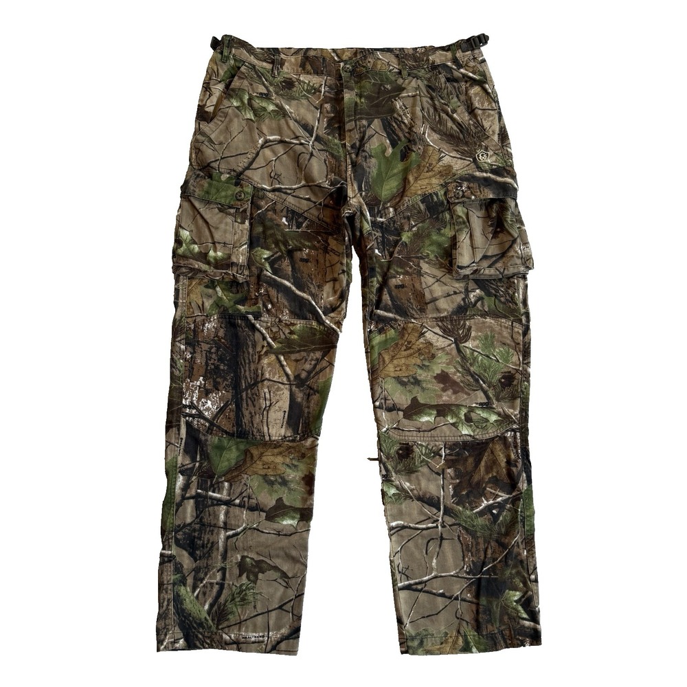 Game Winner Camo Tactical Pants Mens XL 42" x 31" Real Tree Cargo Pocket Cotton